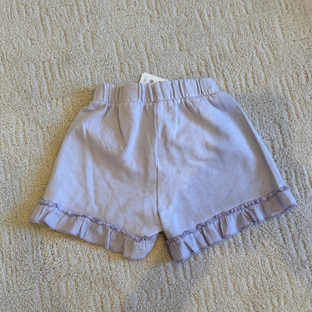 zara kids Lilac Ruffle Hem Drawstring Shorts - Picture 8 of 10